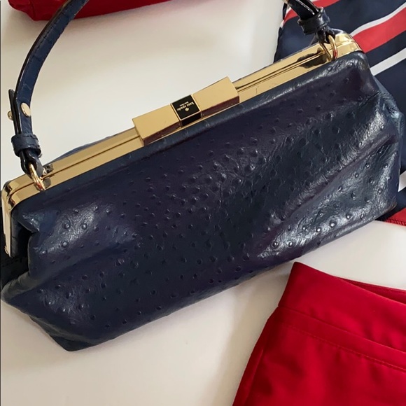 Kate Spade ostrich leather satchel VICTORIA FALLS Madeline - Picture 7 of 12